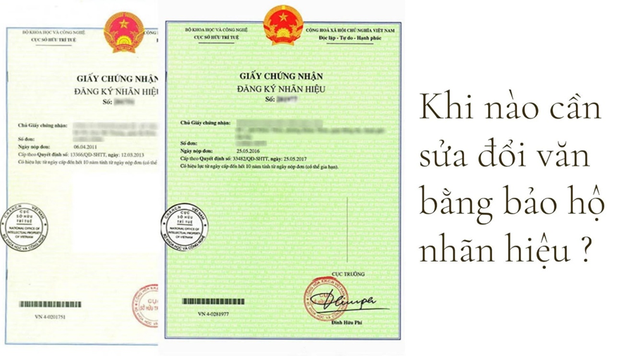 Quy định về sửa đổi văn bằng bảo hộ đăng ký nhãn hiệu