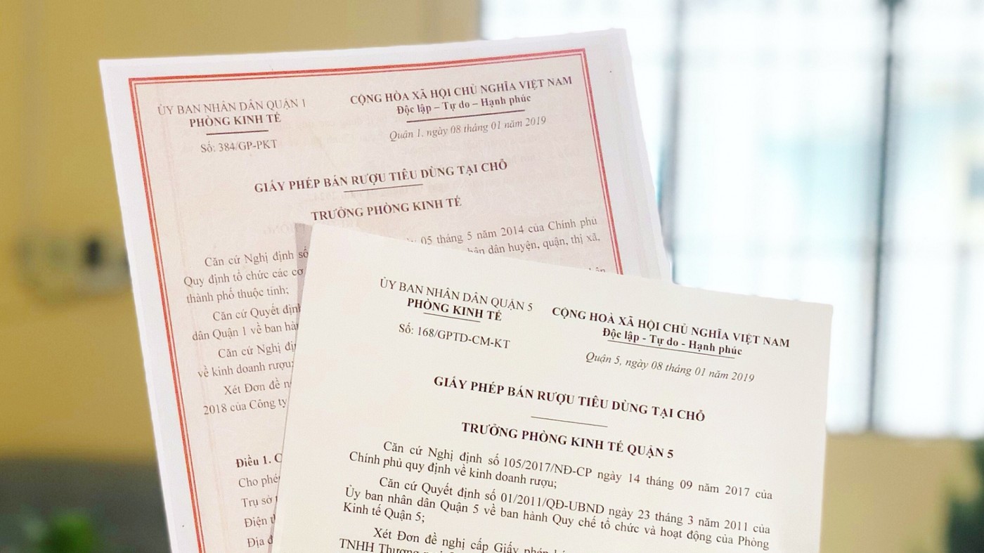 Giấy phép phân phối rượu tại Hà Nội