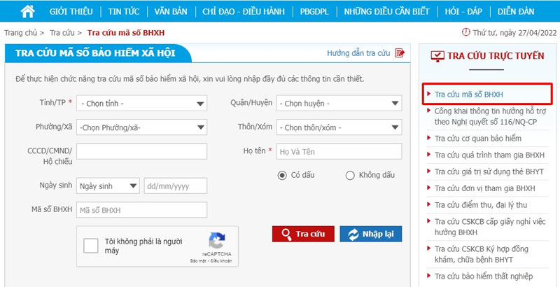 Cách kiểm tra bảo hiểm y tế bằng CCCD qua website BHXH Việt Nam-2